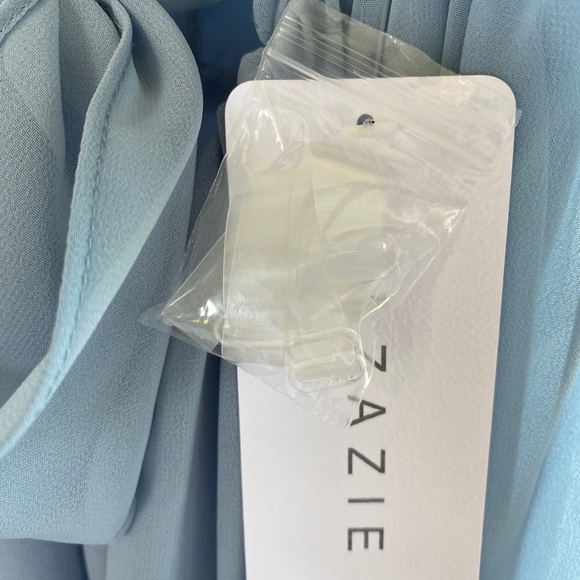 Azazie Blue Sleeveless Sweetheart Maxi Gown - Picture 6 of 8